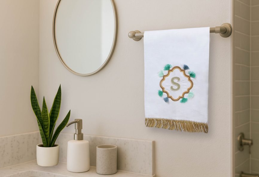 S Letter Linen Guest Towel