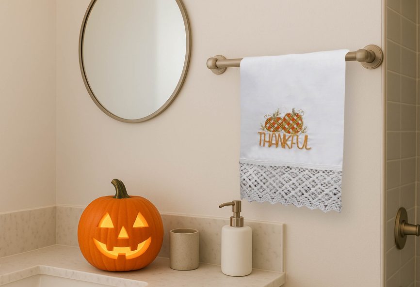 Thankful-Halloween Linen Guest Towel