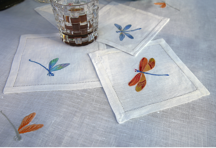 Butterfly Whisper Linen Cocktail Napkin