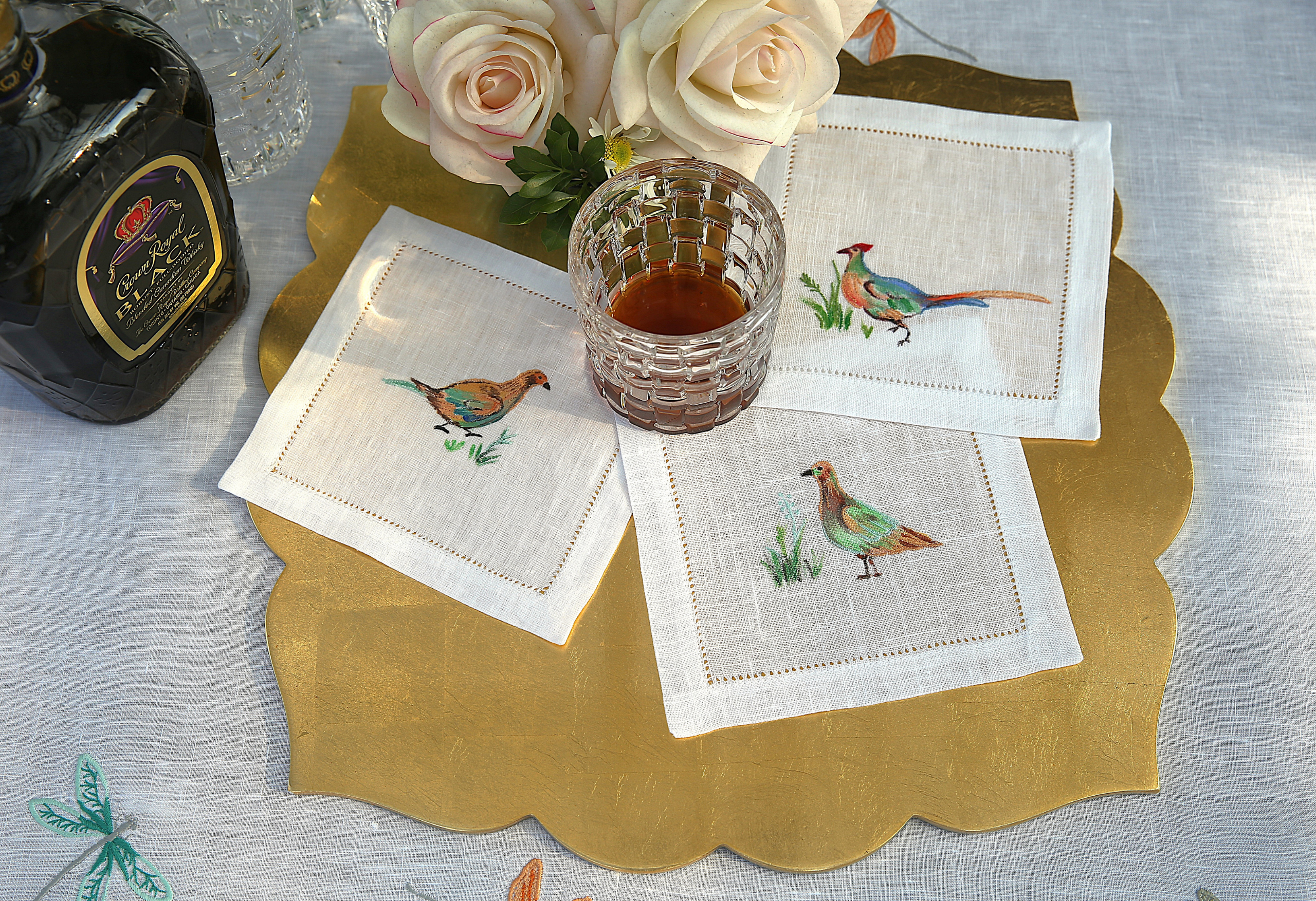 The Countryside Pheasant Linen Cocktail Napkin