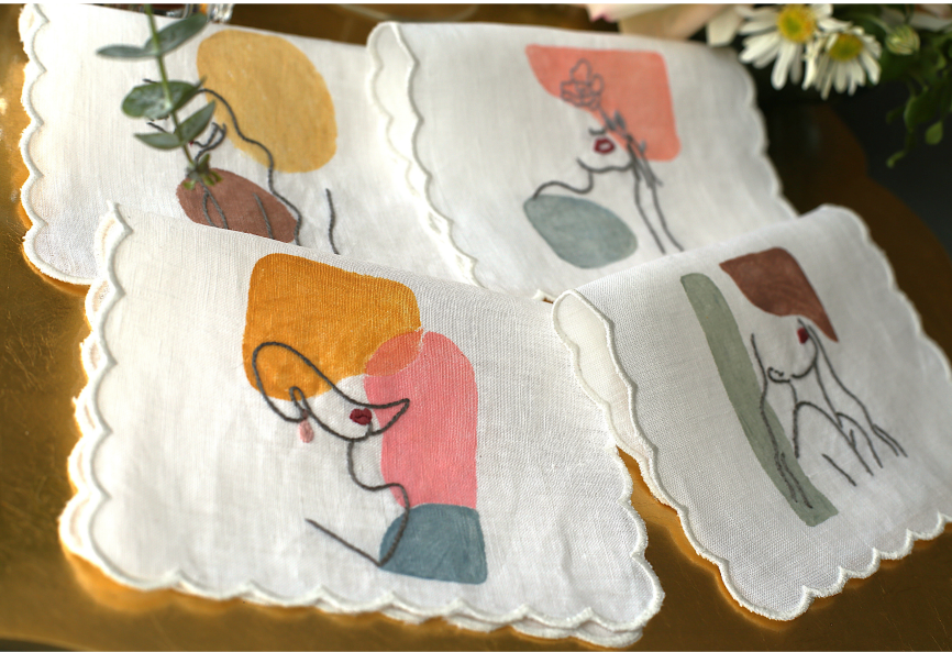 Her Lines Linen Napkin