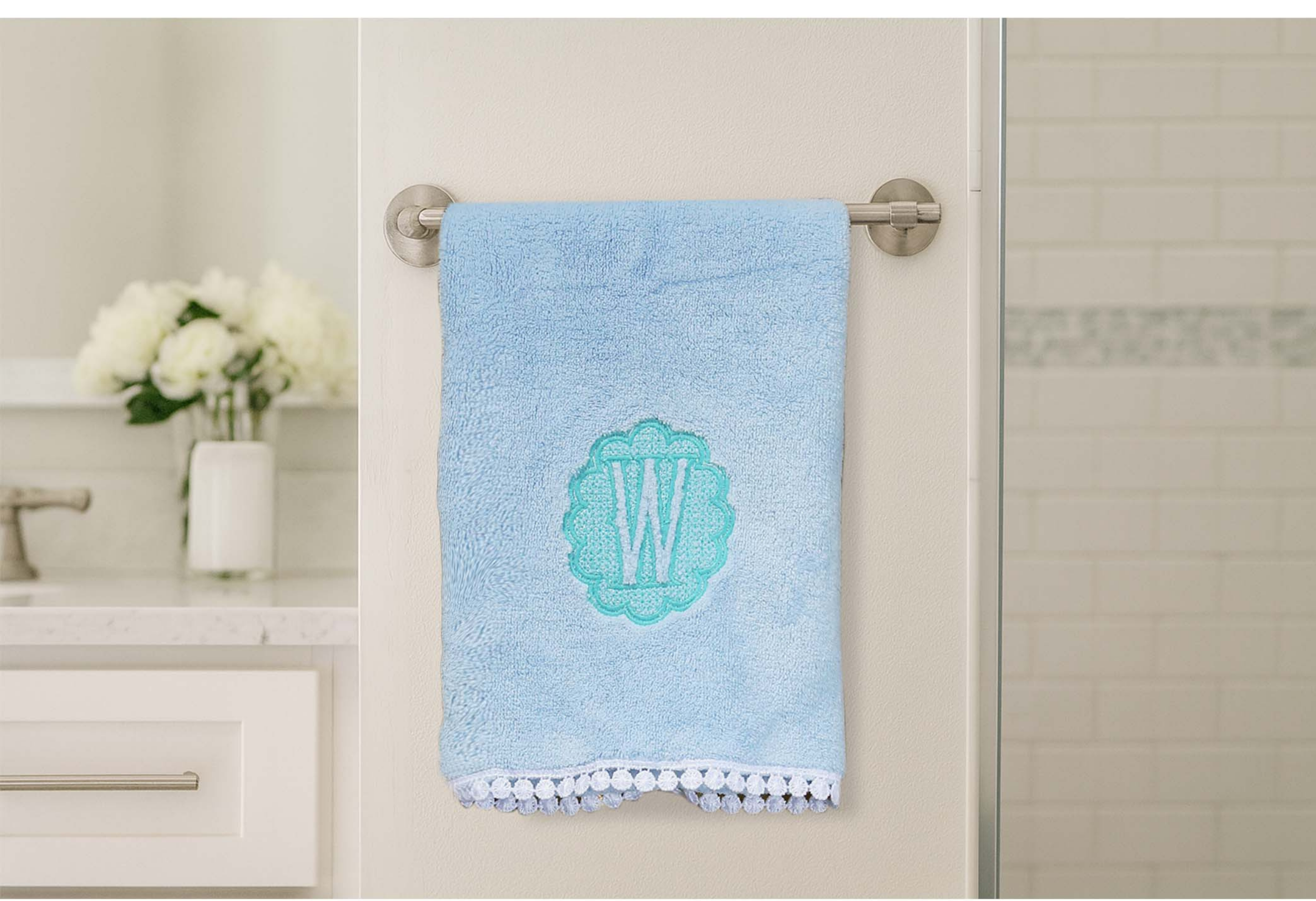 Monogram Collection Microfiber Bath Towel