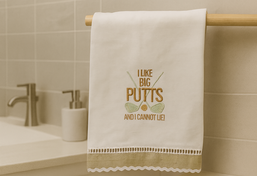 I Like Big Putts-Golf Linen Guest Towel