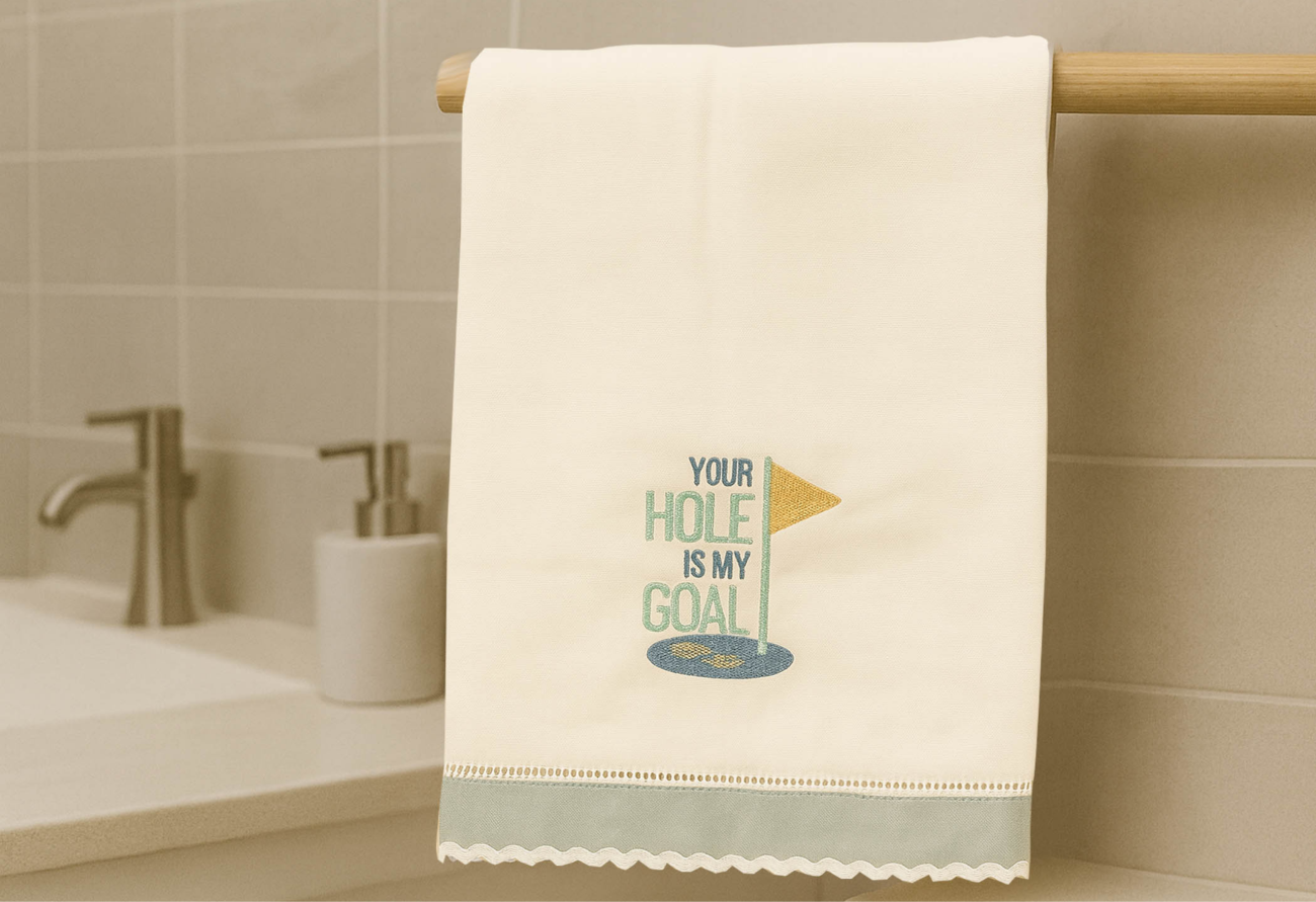 Your Hole Is My Goal-Golf Linen Guest Towel