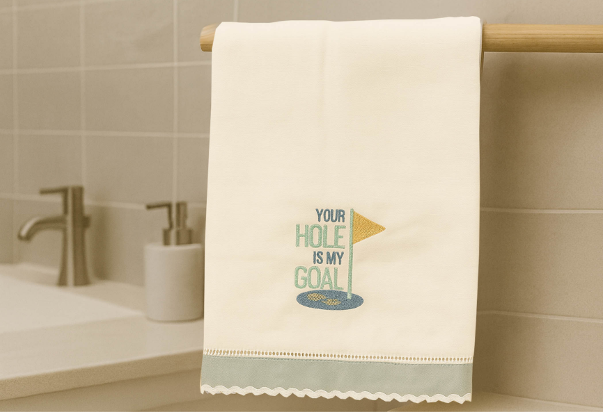 Your Hole Is My Goal-Golf Linen Guest Towel