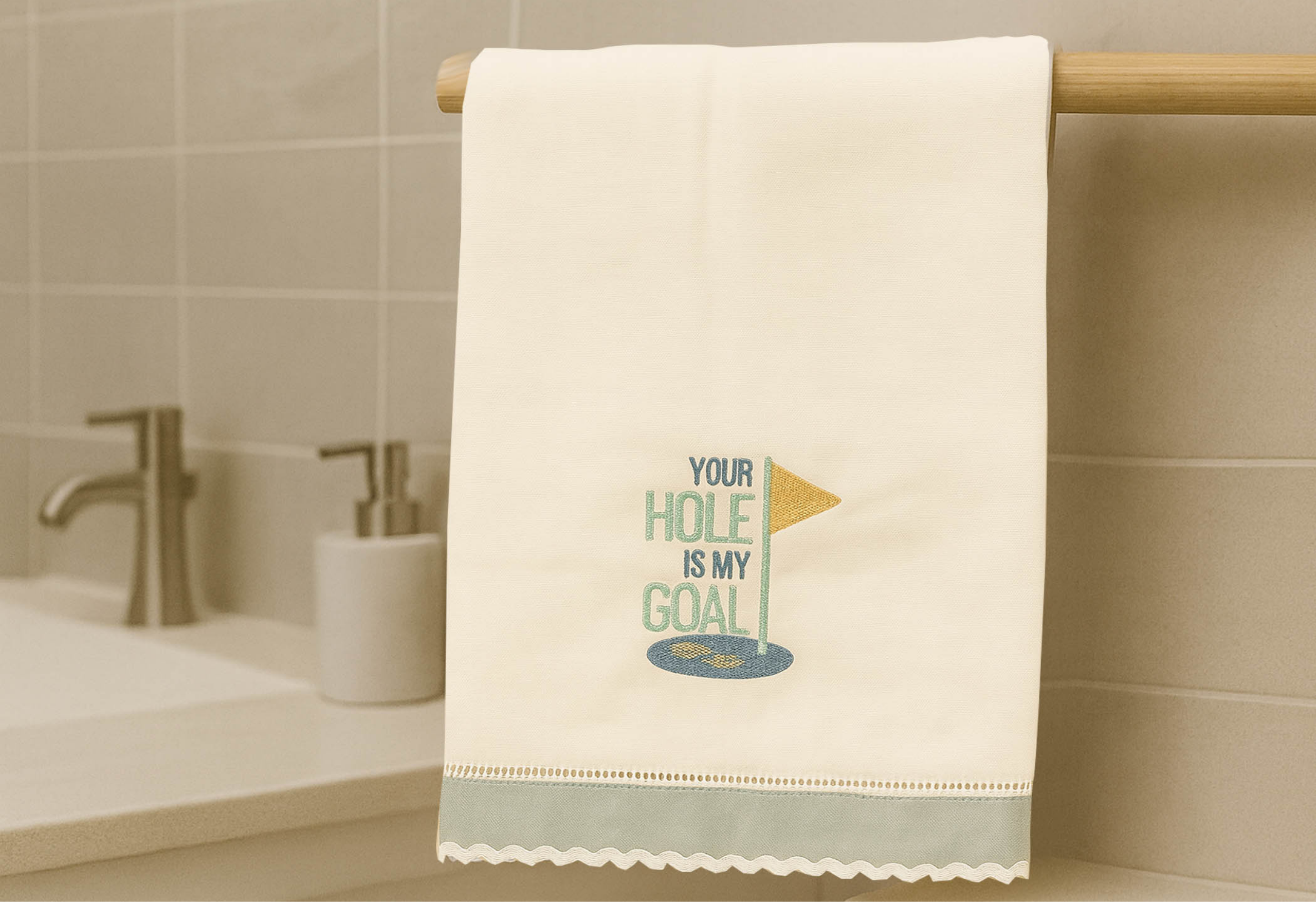 Your Hole Is My Goal-Golf Linen Guest Towel