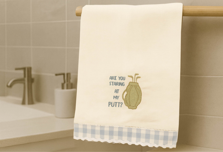 Are You Starring At My Putt-Golf Linen Guest Towel