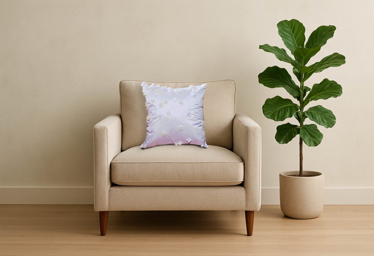 White Blossom Decorative Pillow