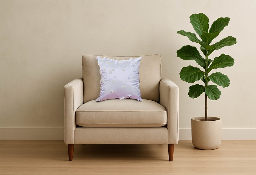 White Blossom Decorative Pillow