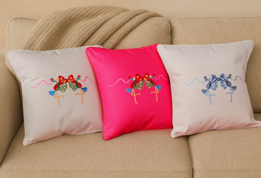 Twin Peacocks Decorative Pillow