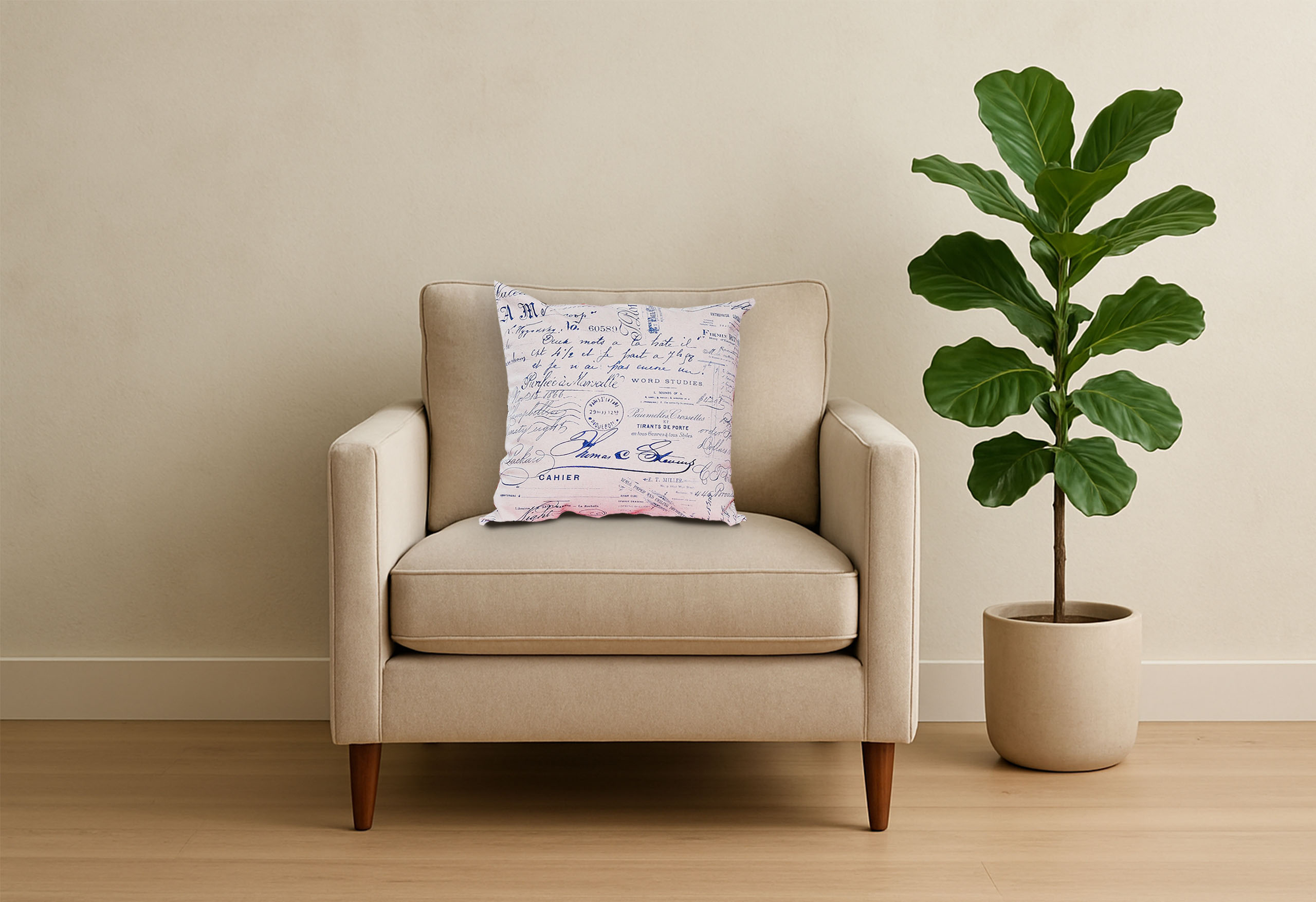 Paris Letters Decorative Pillow