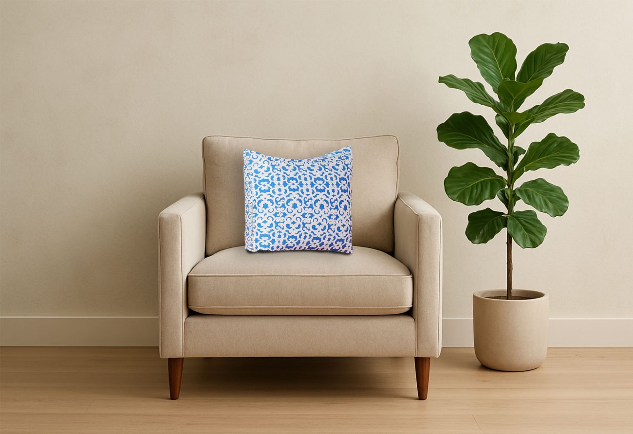 Blue Mosaic Decorative Pillow