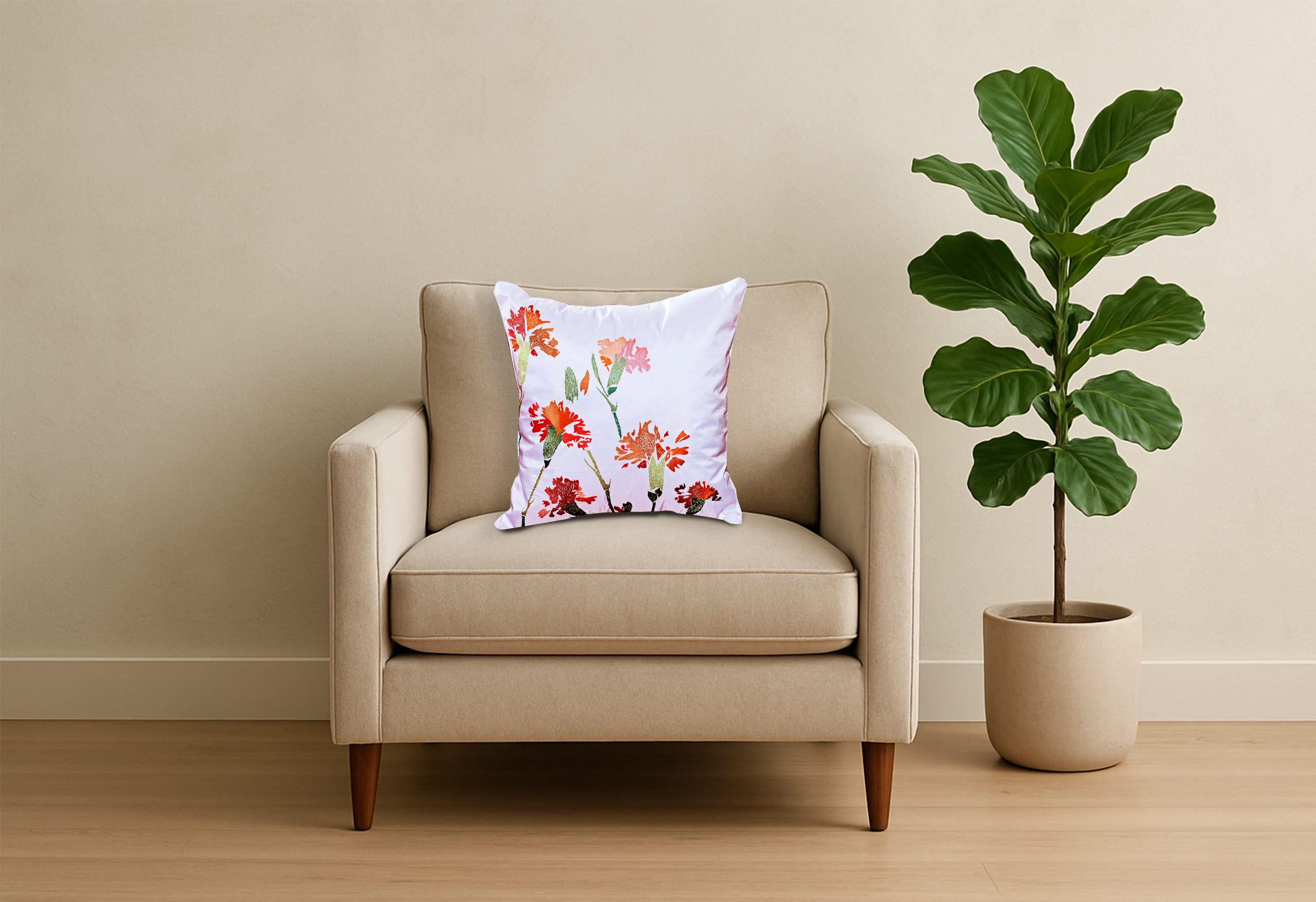 Carnation Linen Decorative Pillow