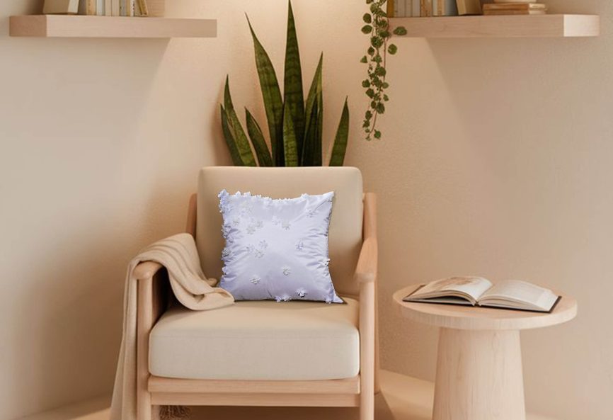 White Blossom Decorative Pillow