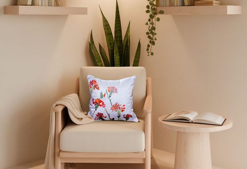 Carnation Linen Decorative Pillow