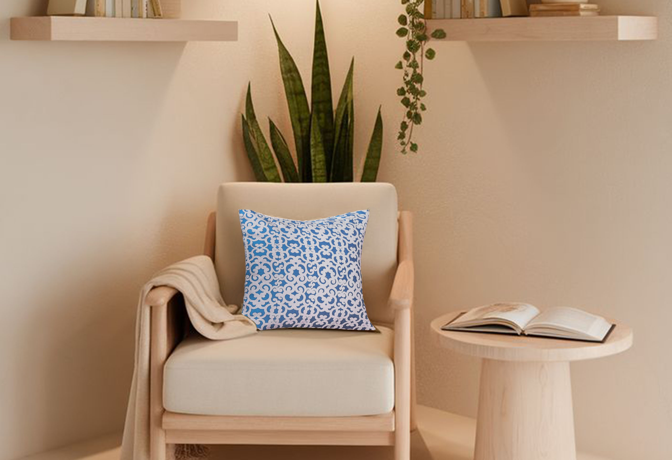 Blue Mosaic Decorative Pillow