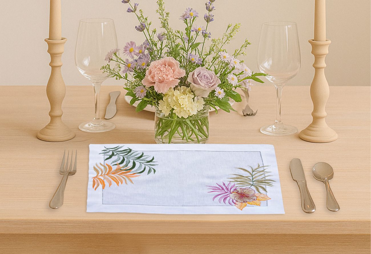 Tropical Hibiscus Linen Place Mat