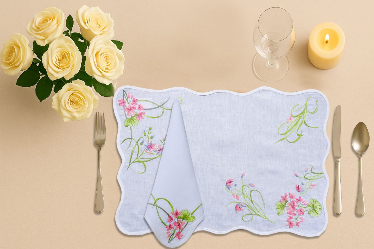 Geranium Linen Napkin - Image 2
