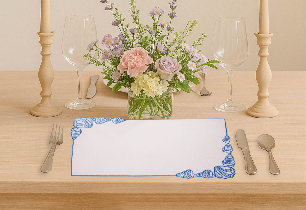 Blue Cockle Linen Place Mat