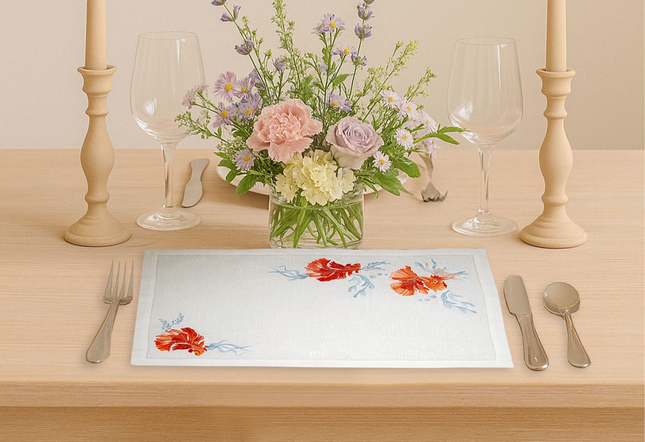 Golden Fish Linen Place Mat