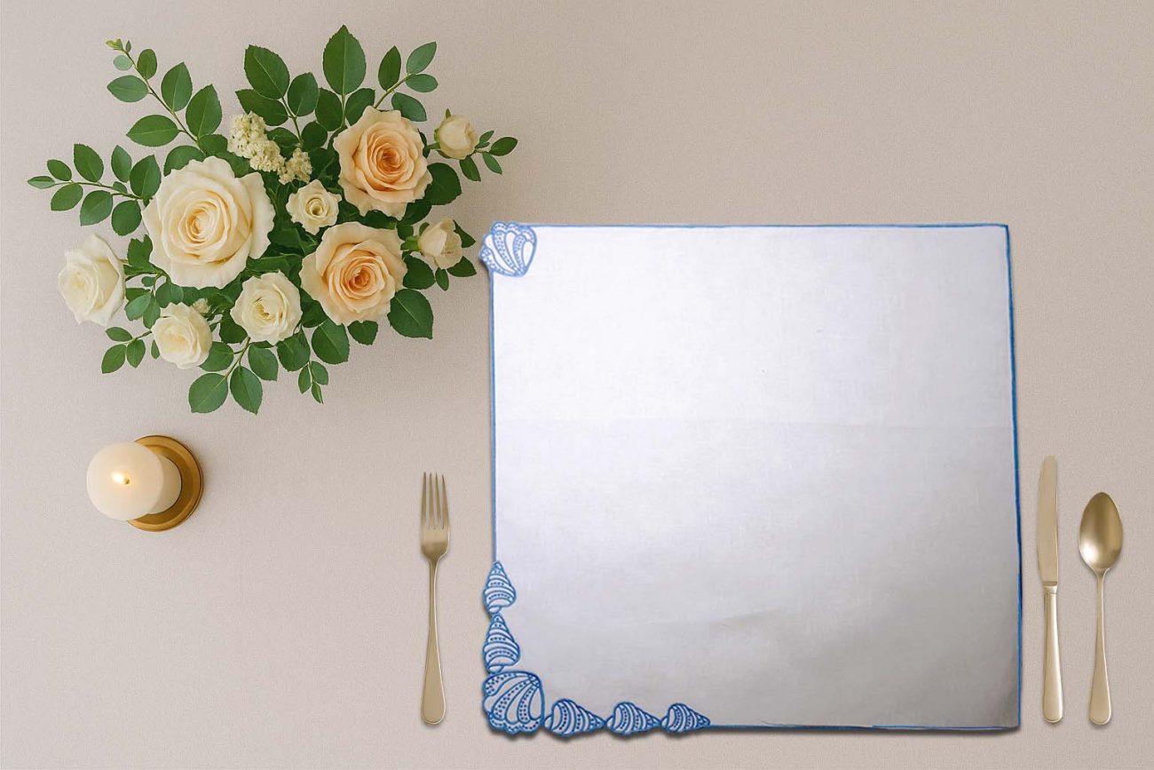 Blue Cockle Linen Napkin