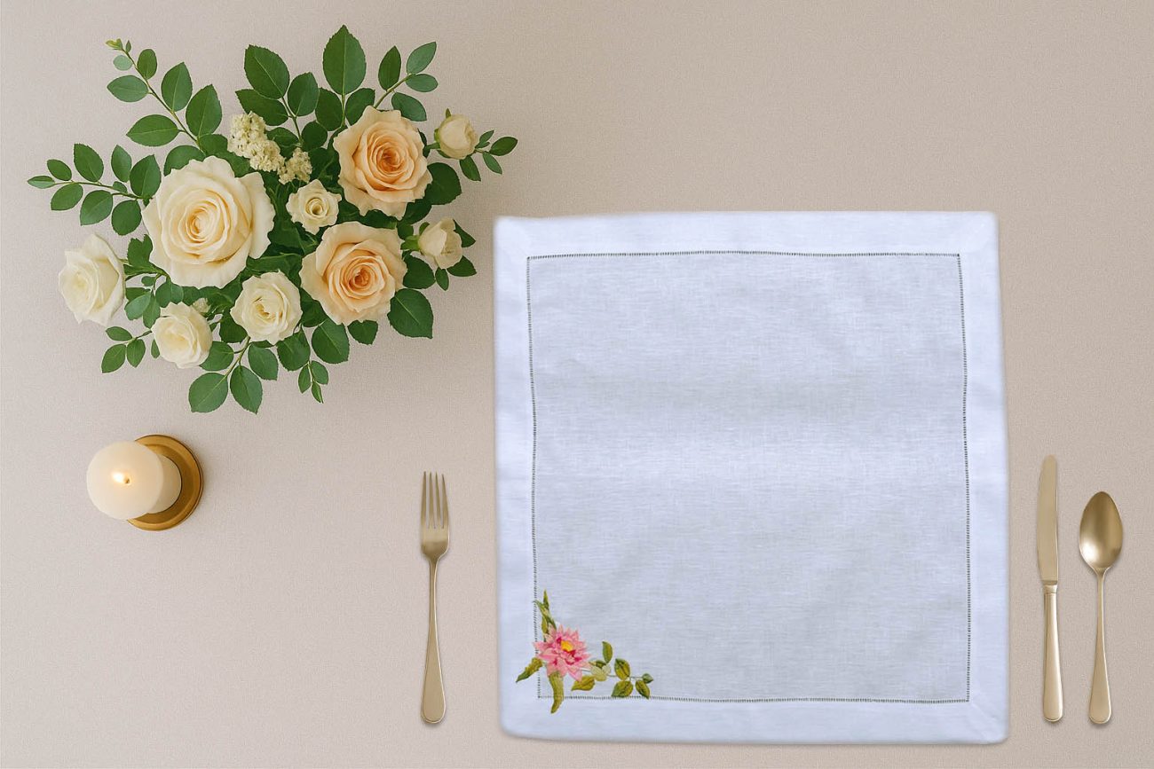 Hibiscus& Orchid Song Linen Napkin