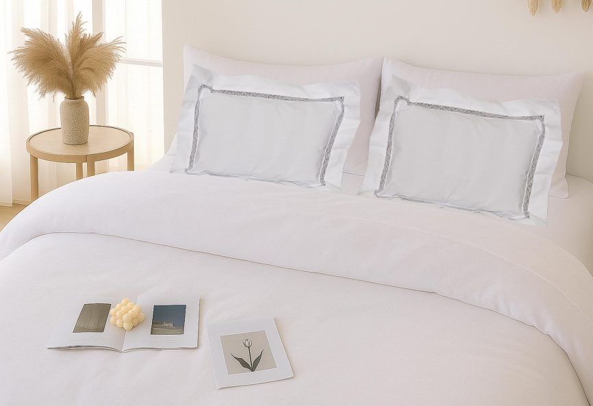 Smoke Gray Edge Linen Pillow