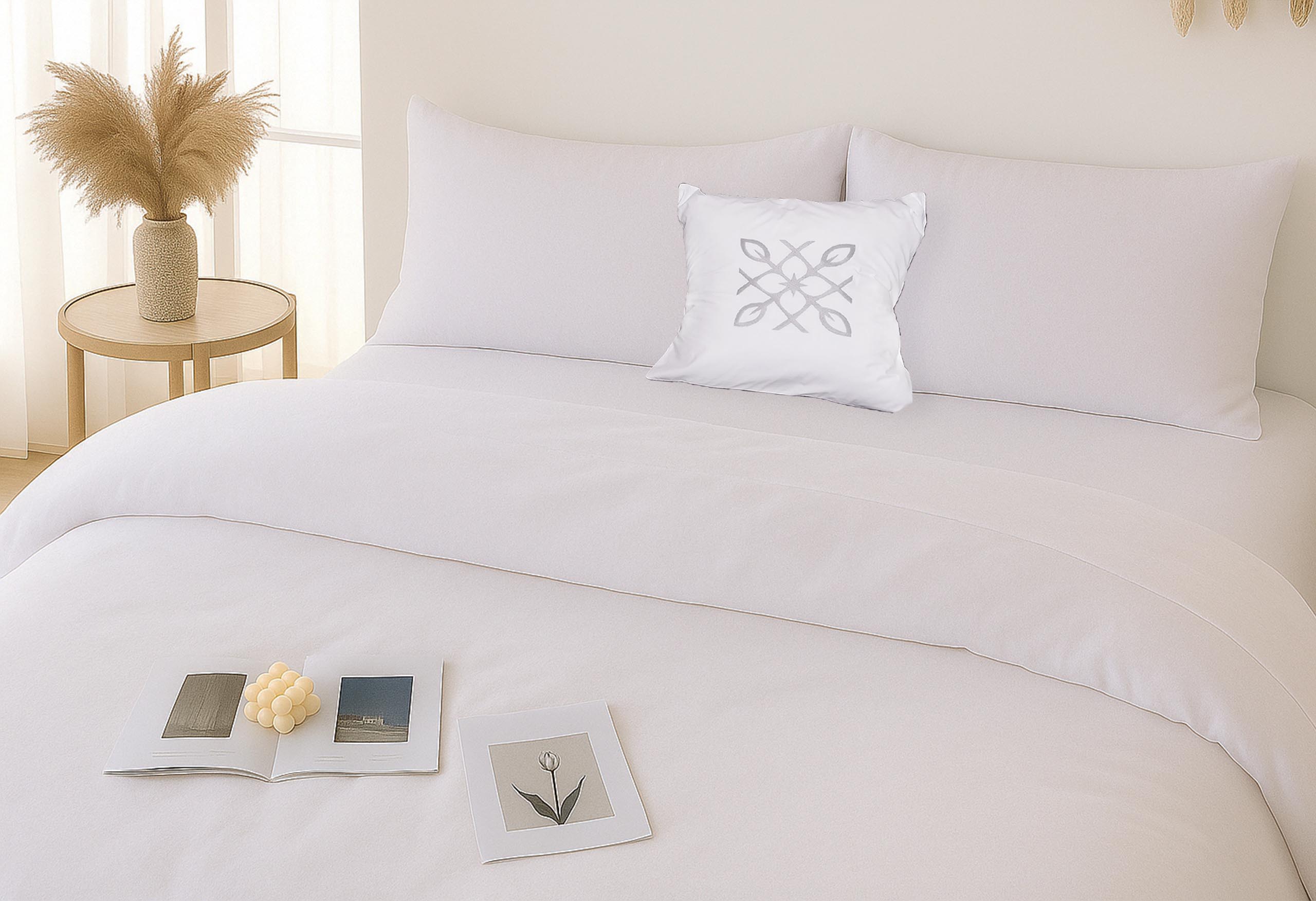 Frosted Petal Linen Pillow