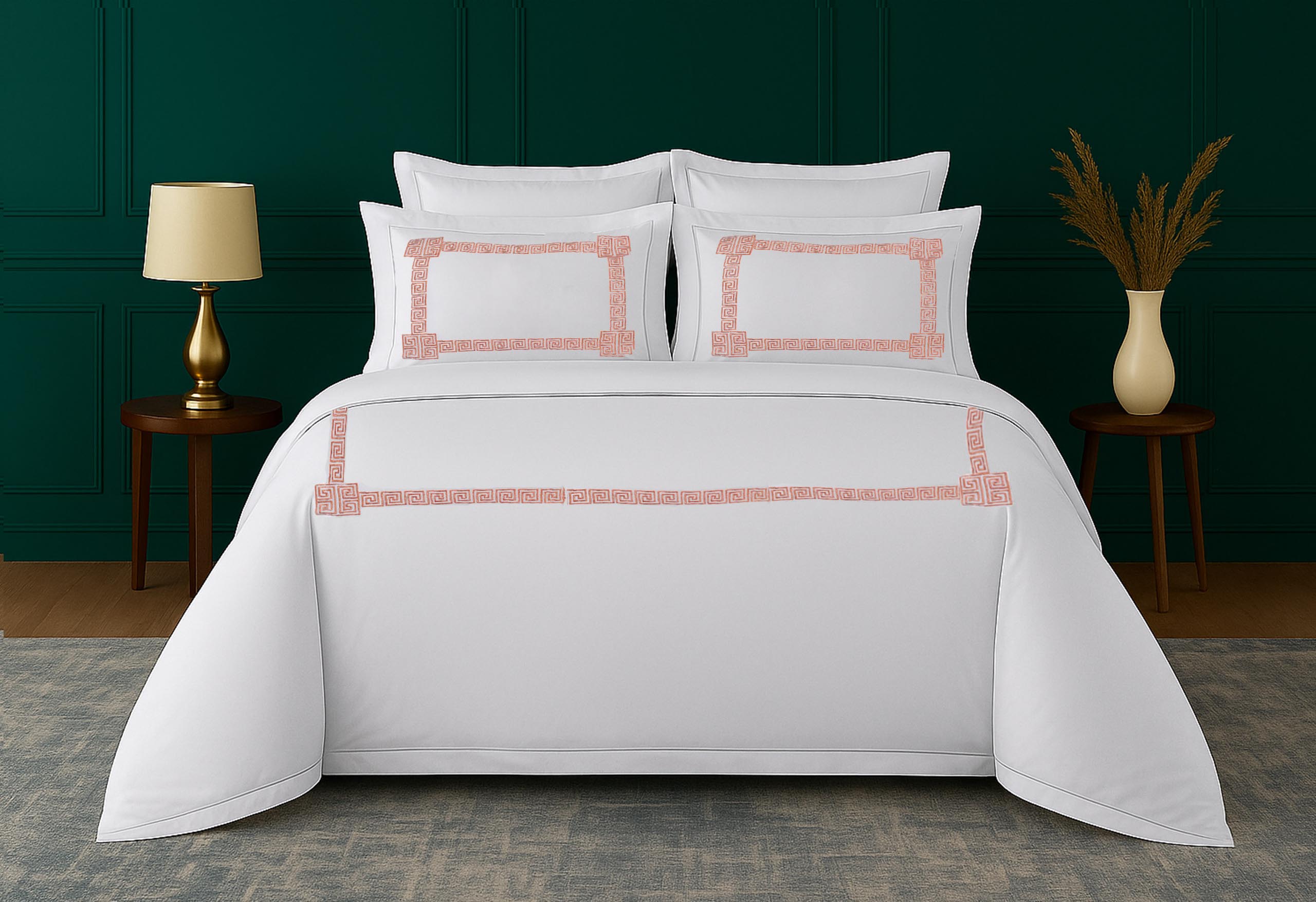 Orange Greek Duvet Covers