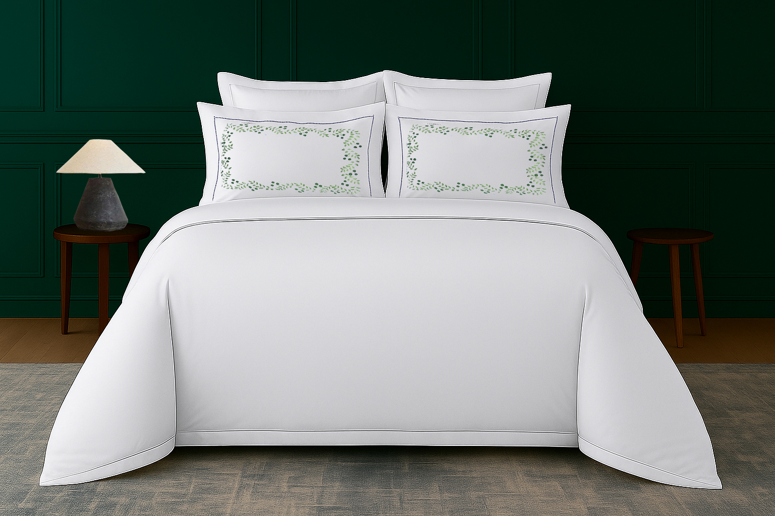 Emerald Rose Garden Pillow Case