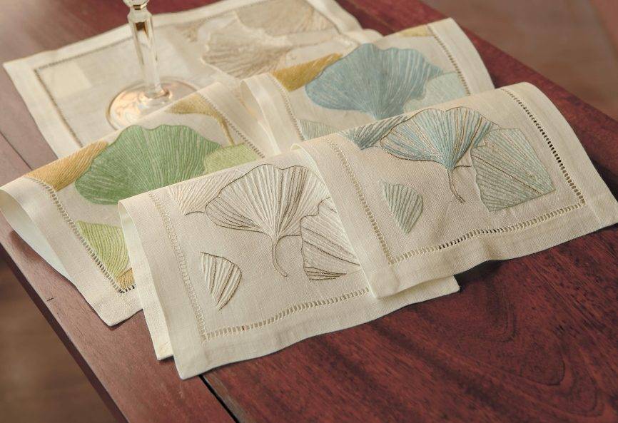 Ginkgo Grace Linen Cocktail Napkin