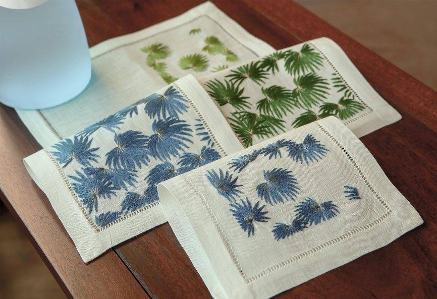 Palm Grove Linen Cocktail Napkin