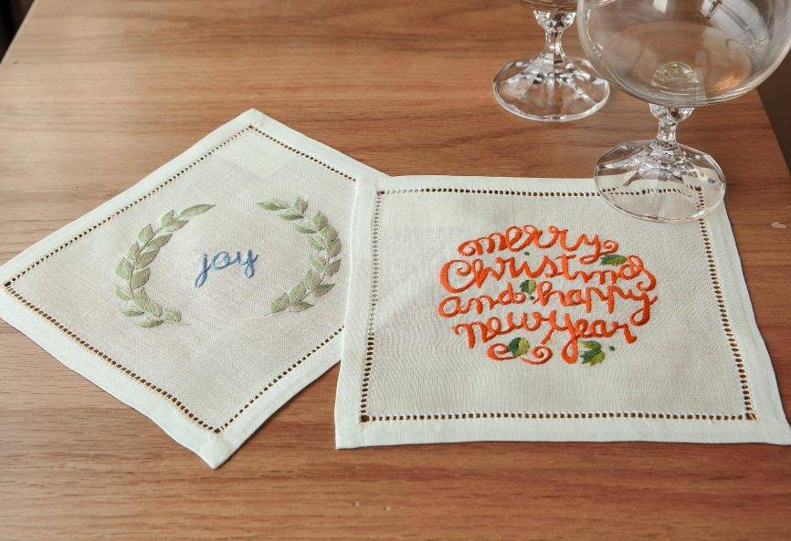 New Year Linen Set Cocktail Napkin