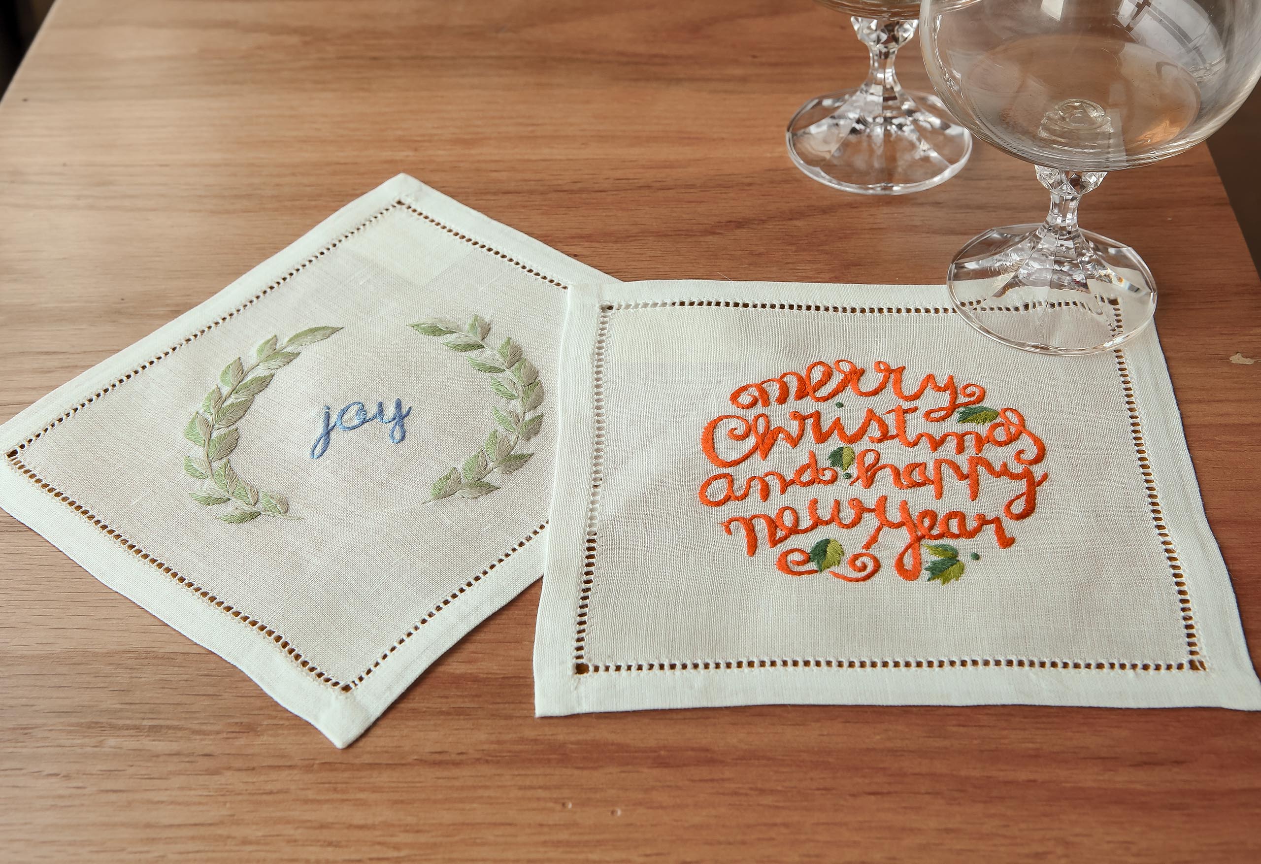 New Year Linen Set Cocktail Napkin