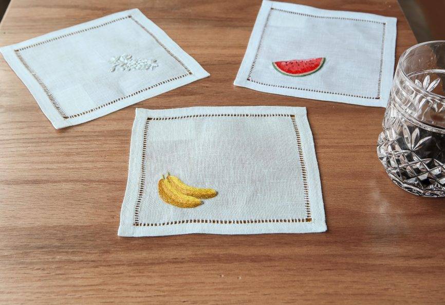 Tropical Trio Linen Cocktail Napkins