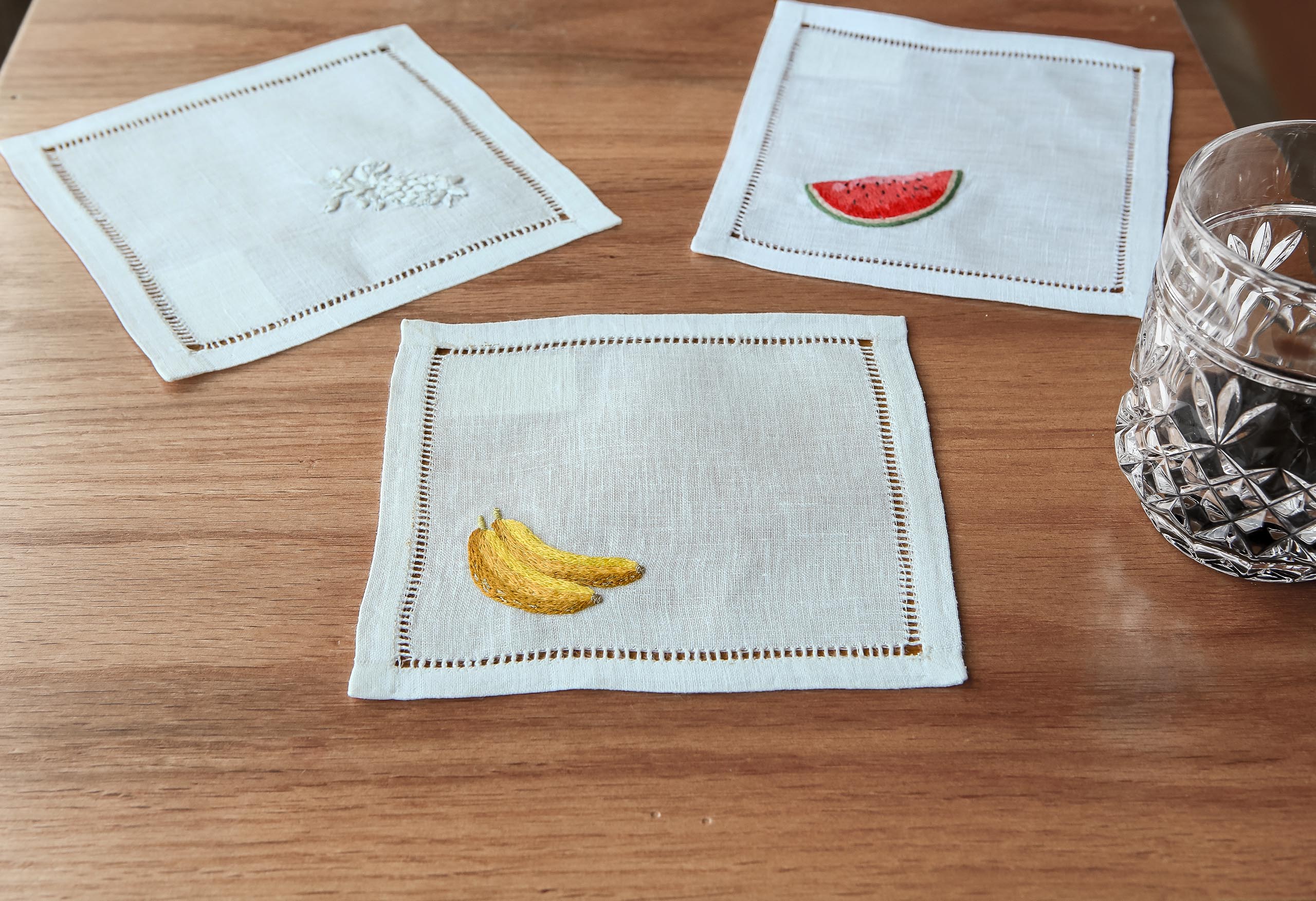 Tropical Trio Linen Cocktail Napkins