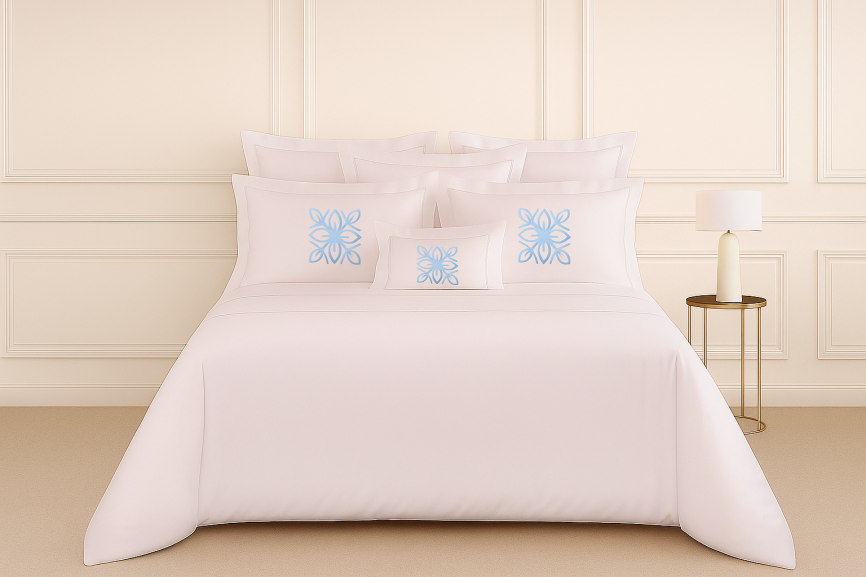 Azure Bloom Pillow Case
