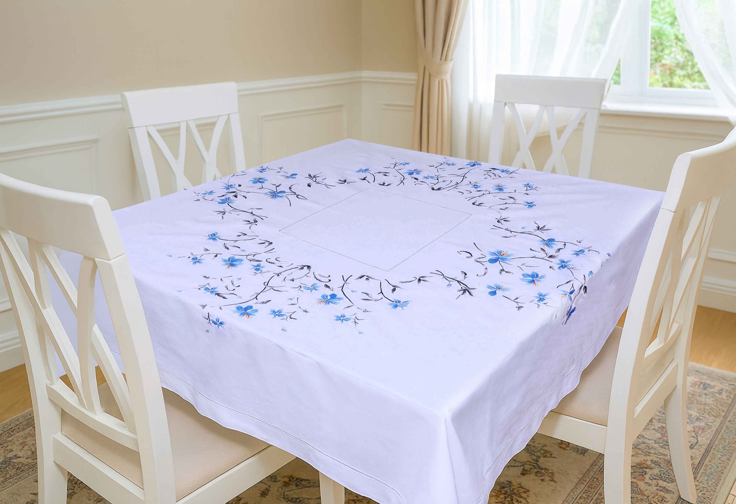 Flax Blossom Linen Tablecloth