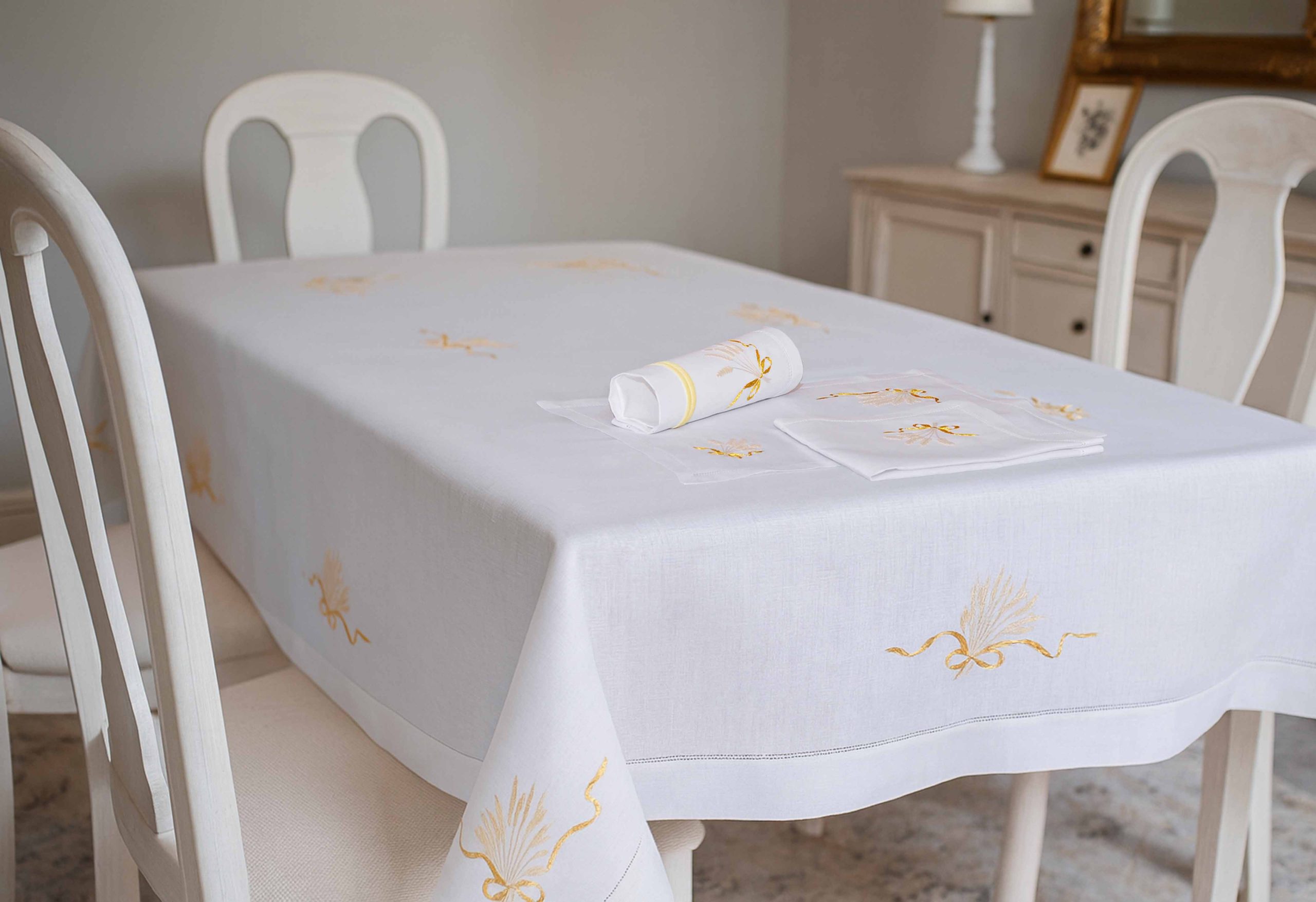 Ribbon Harvest Linen Tablecloth