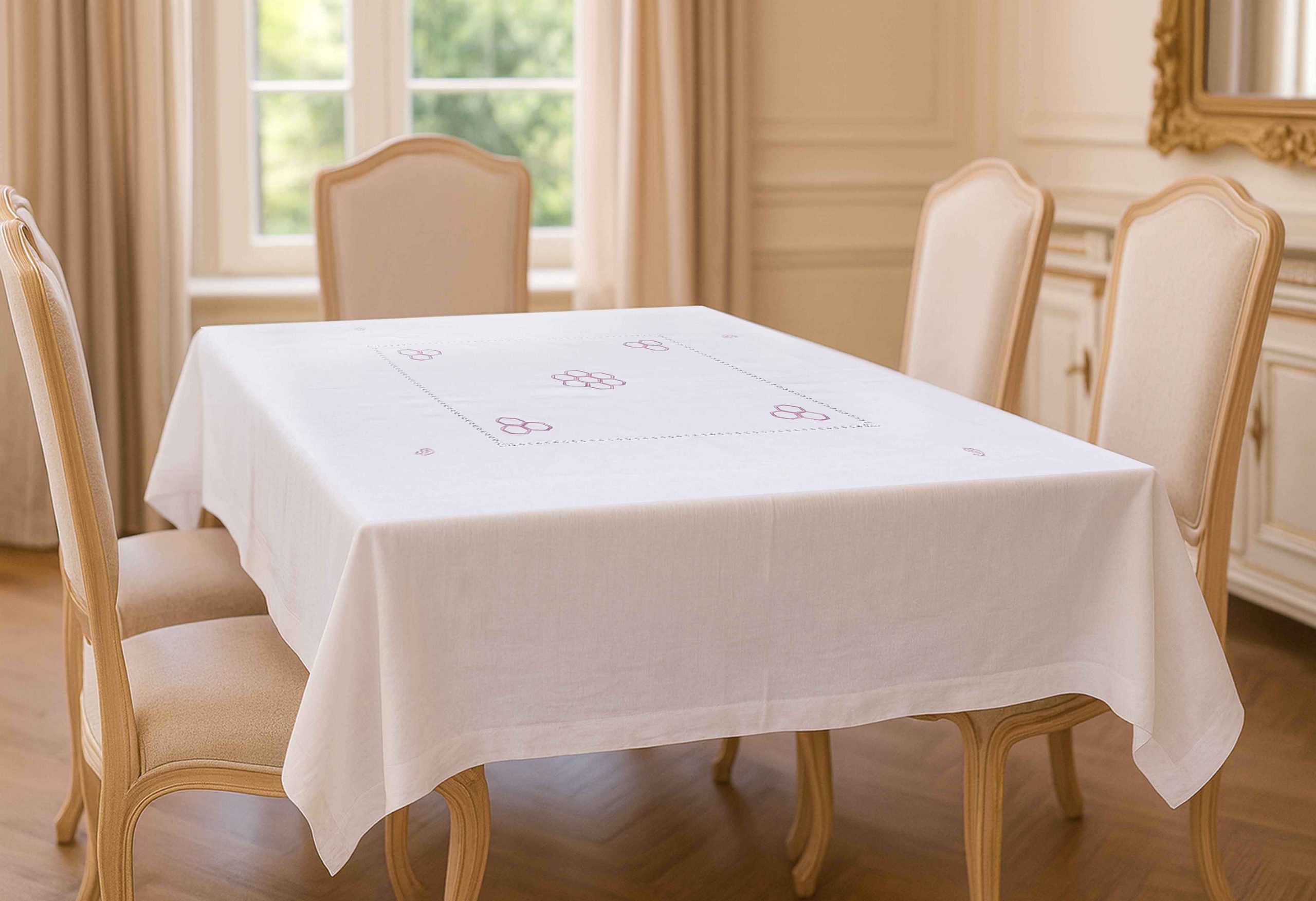 Petal Grace Linen Tablecloth